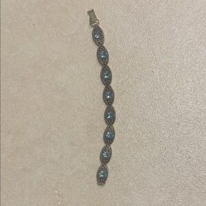 Elegant Silver Bracelet with Blue Accents